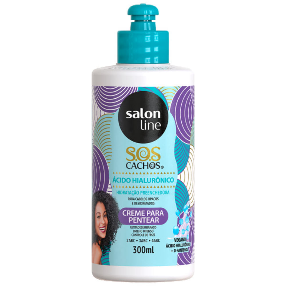 Creme Para Pentear Salon Line Sos Cachos Acido Hialuronico  300ml