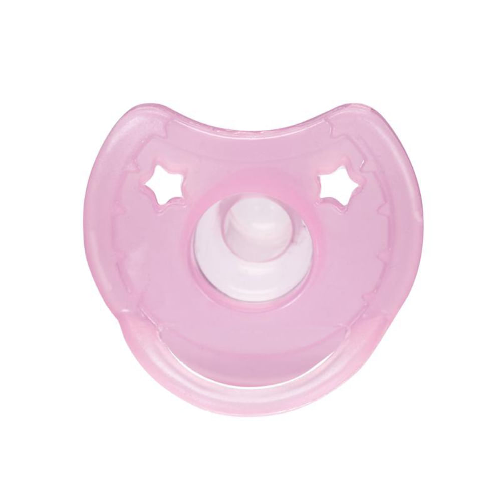 Chupeta T1 Calmante Rosa Menina De Silicone