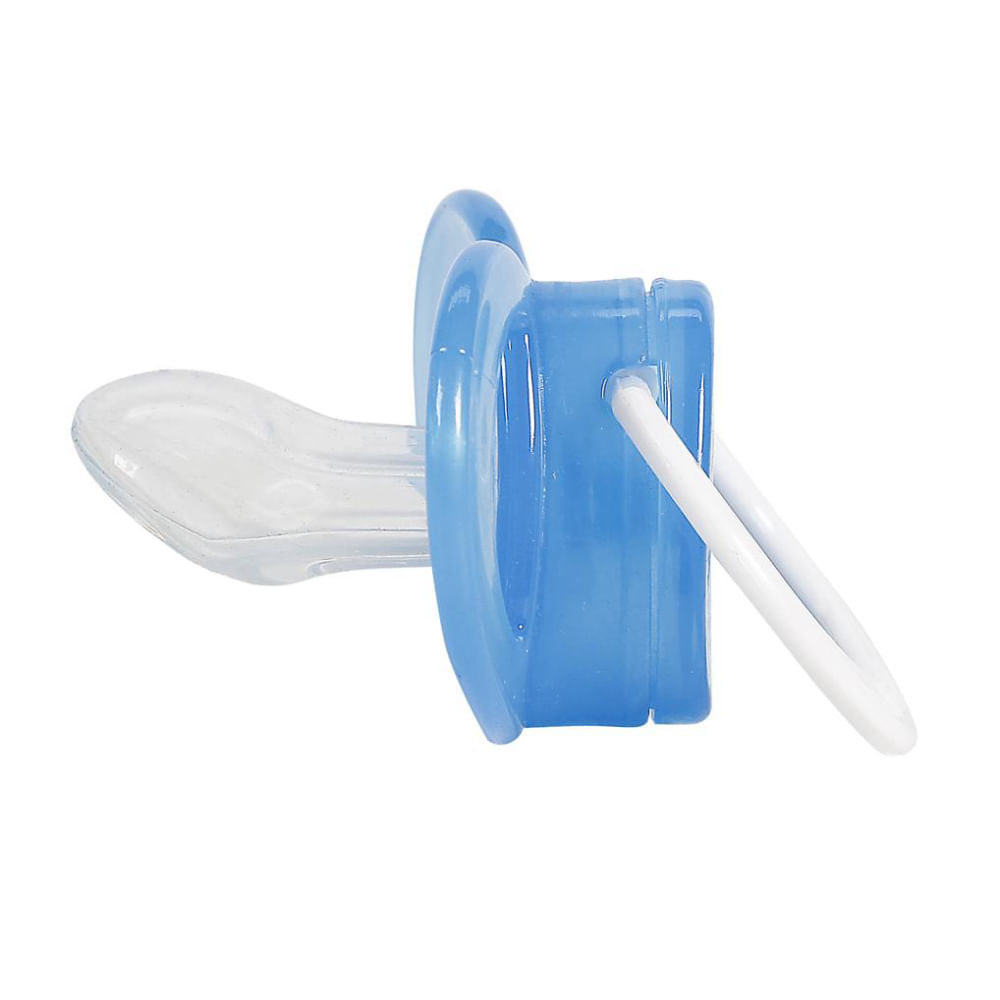 Chupeta Azul Menino Com Bico Ortodôntico de Silicone