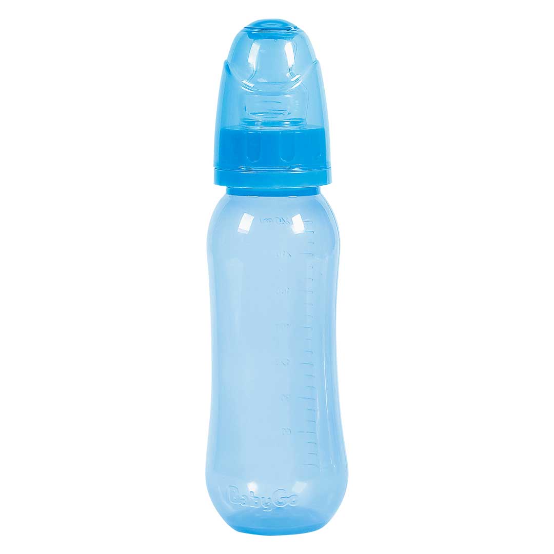 Mamadeira Wide Neck Bico Macio 240ml Azul Ortondontica
