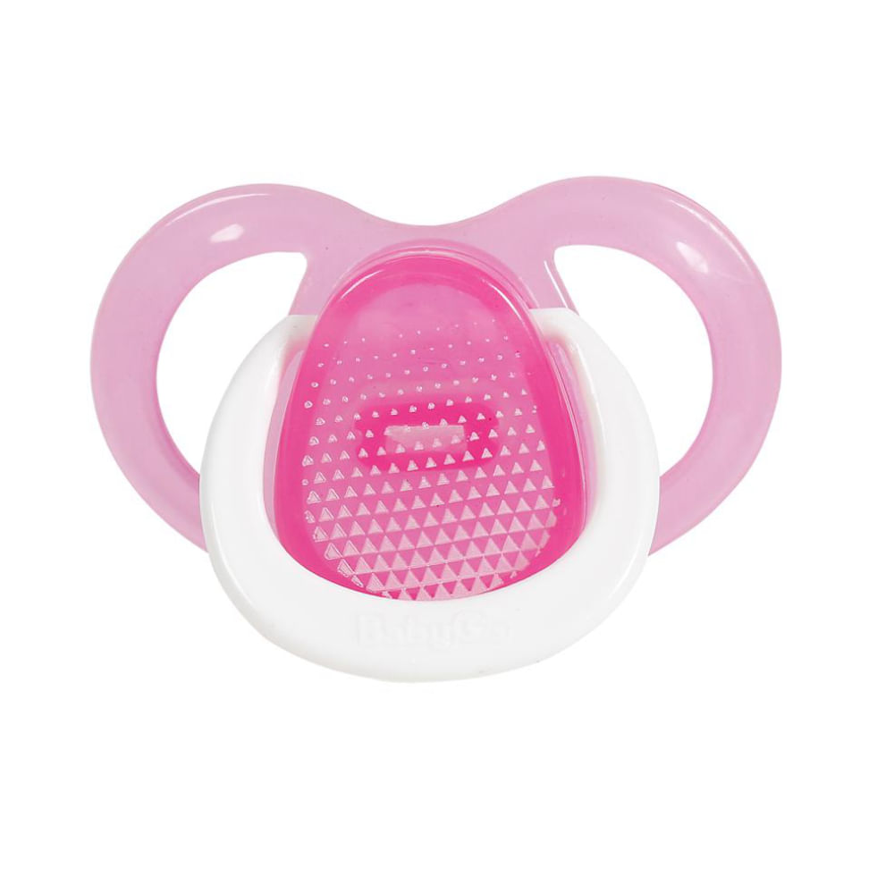 Chupeta T2 Rosa Menina Com Bico Ortodôntico de Silicone