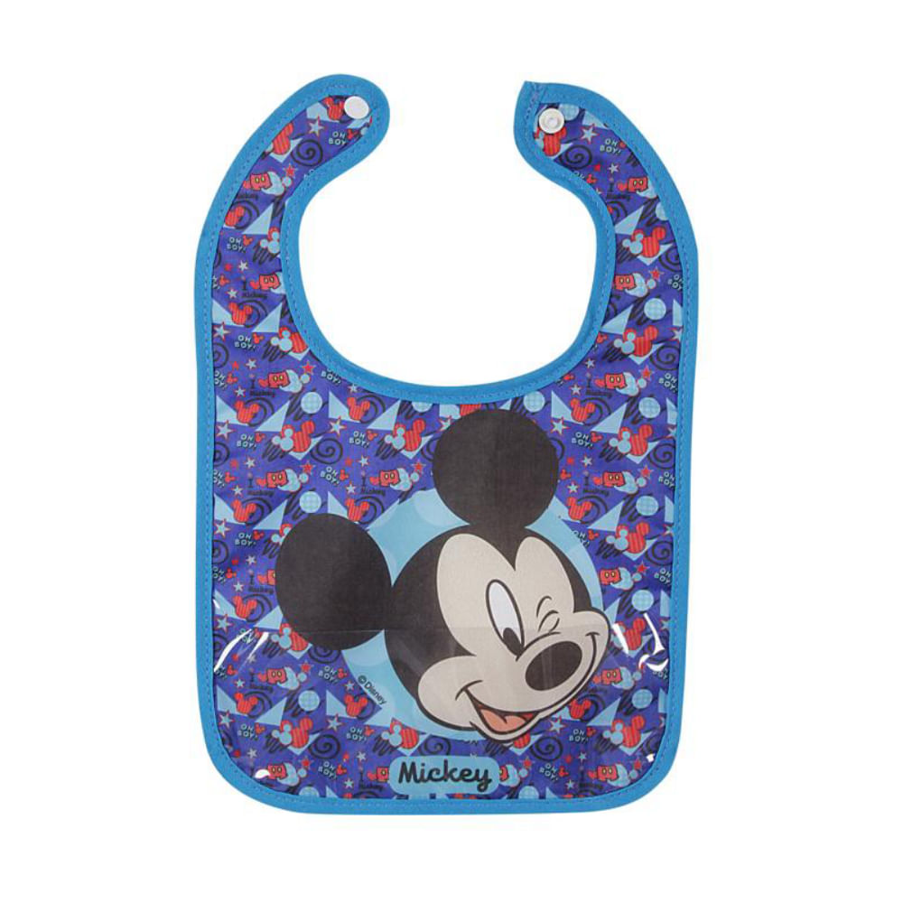 Babador Infantil Disney Bebe com Botão Menino Mickey