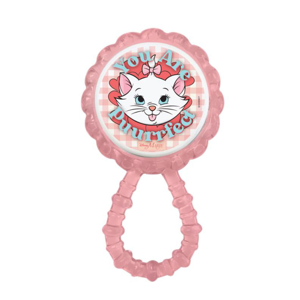 Chocalho Mordedor Para Bebe Macio Flexível Gatinha Marie