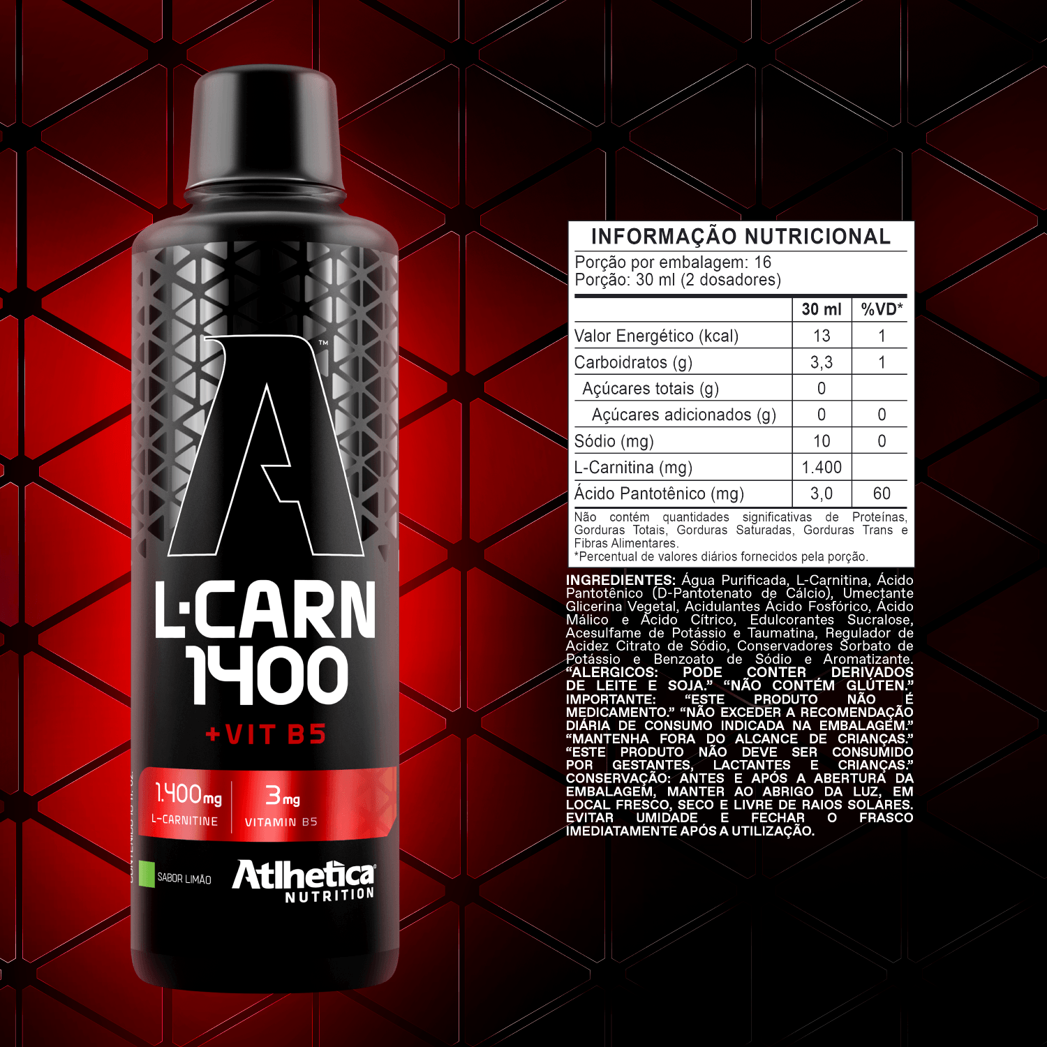 L-carnitine 1400 Limo Atlhetica Nutrition 480ml - Panvel Farmcias