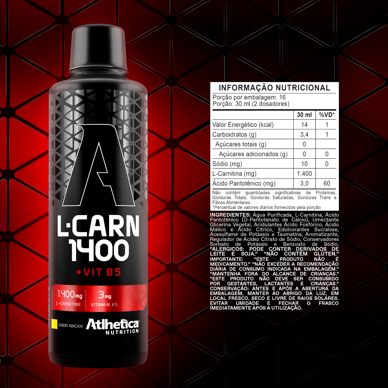 L-Carnitine 1400 Abacaxi Atlhetica Nutrition 480Ml