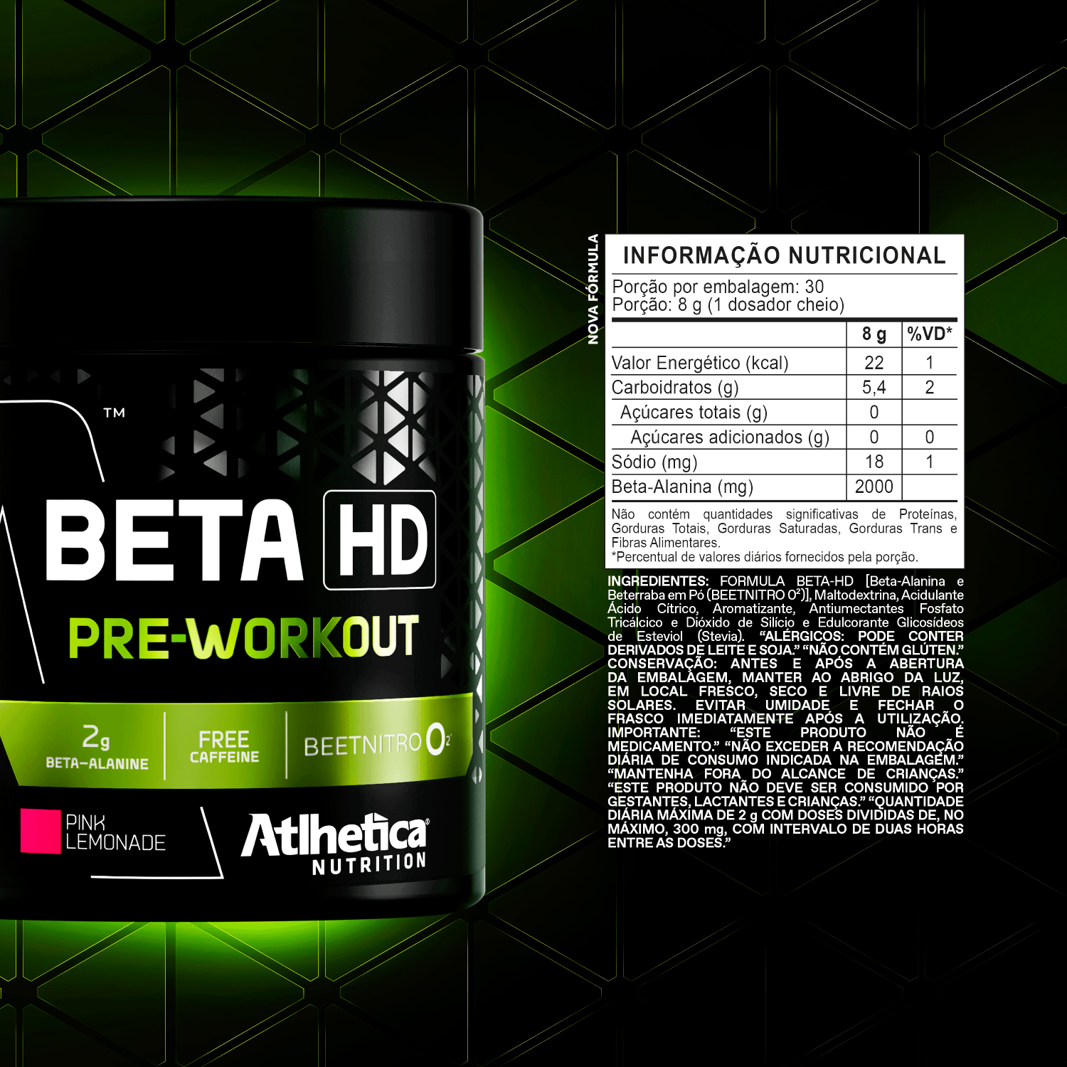 Beta HD Pre Workout Pink Lemonade Atlhetica Nutrition 240g