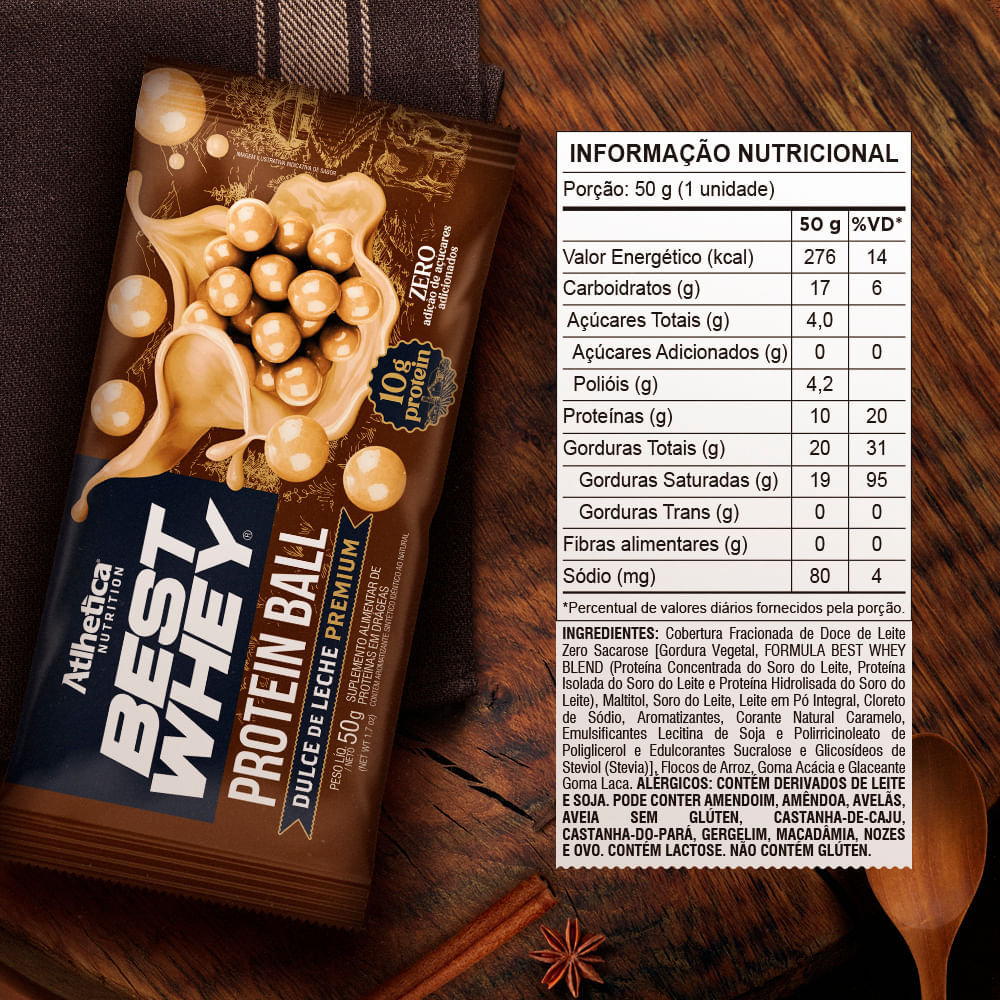 Best Whey Protein Ball Dulce de Leche Premium 12 Sachês de 50g