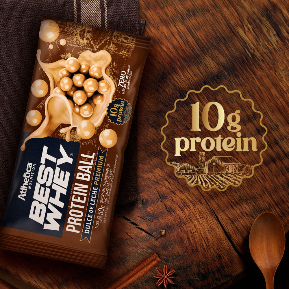 Best Whey Protein Ball Dulce de Leche Premium 12 Sachês de 50g