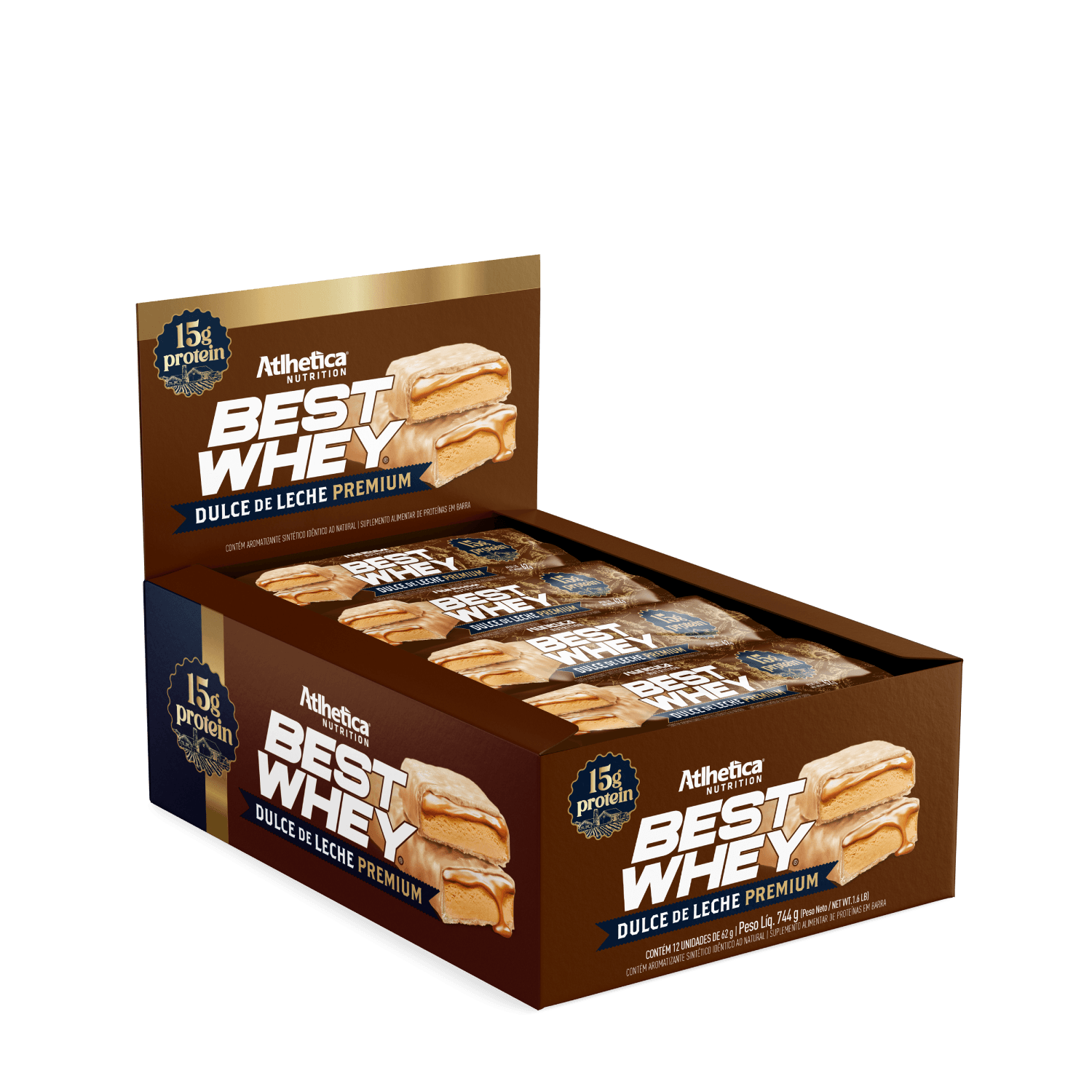 Best Whay Bar Dulce de Leche Premium Display 12 unid de 62g