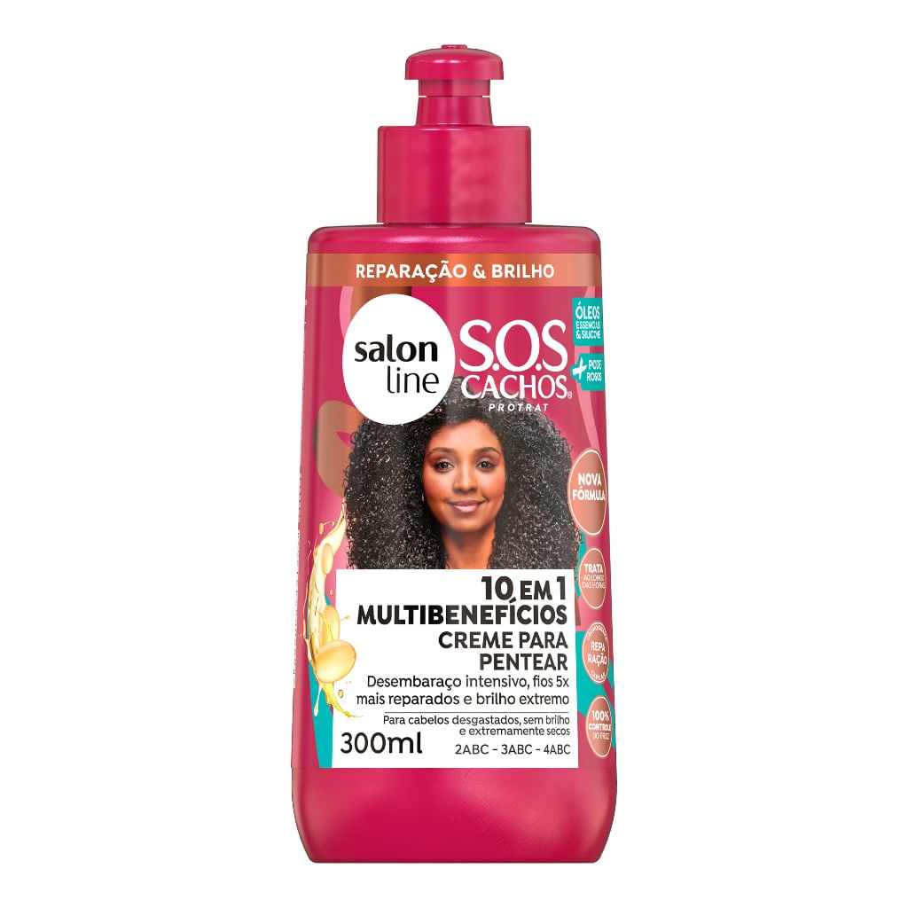 Creme para Pentear SOS Cachos + Poderosos 3 a 4ABC Salon Line 300ml