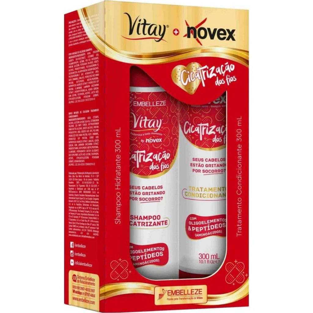 Kit Novex Vitay Cicatrização Dos Fios Shampoo + Condicionador 300ml