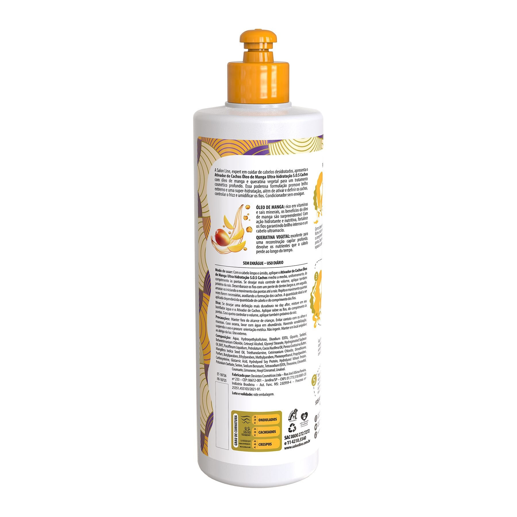 Ativador de Cachos SOS Cachos Óleo de Manga Salon Line 500ml