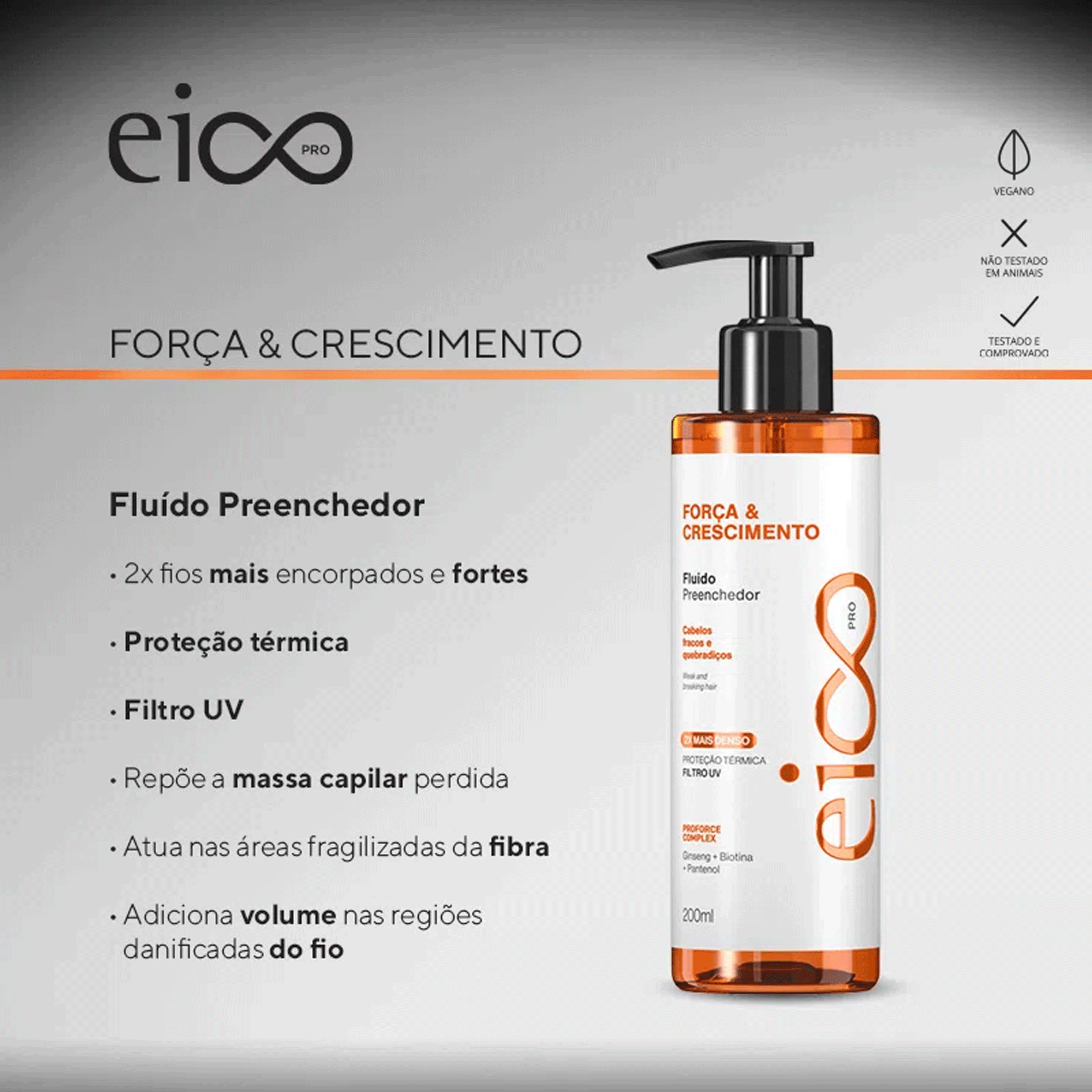 Fluido Preenchedor Força & Crescimento Eico Pro 200ml