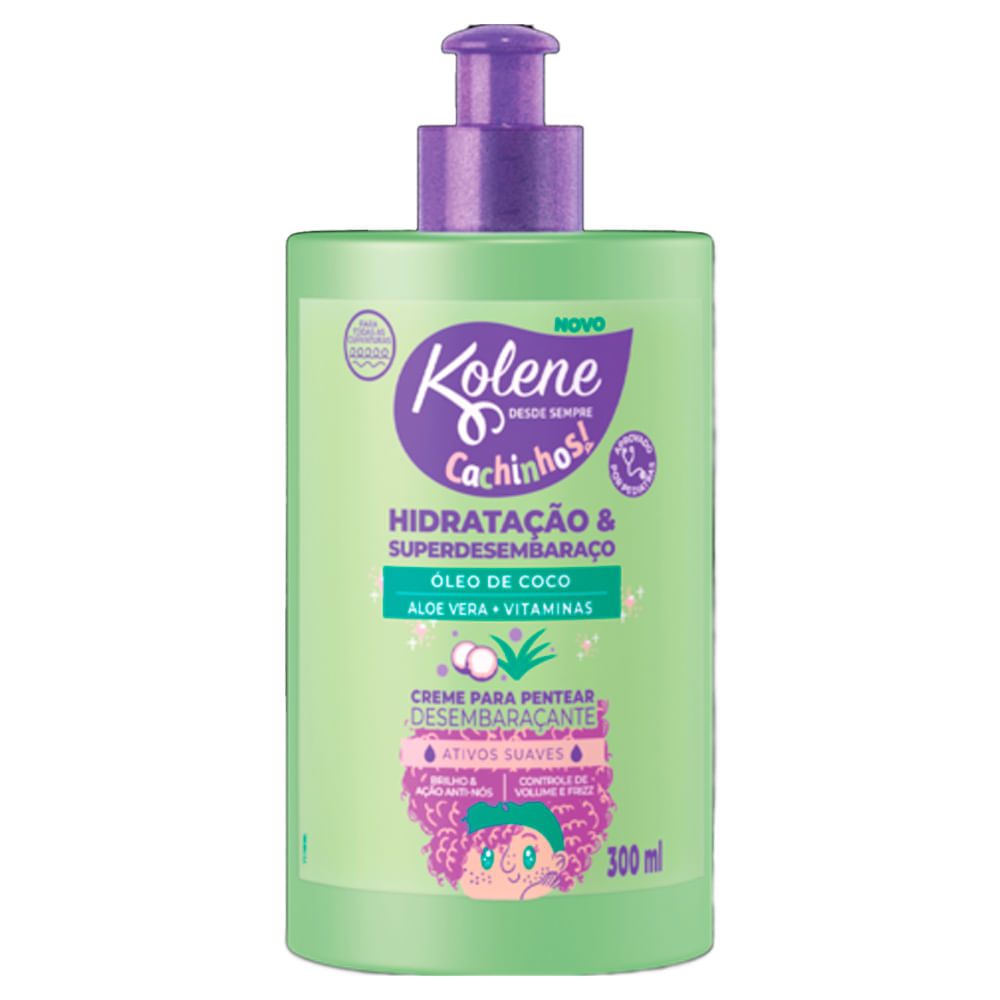 Creme Para Pentear Infantil Cachinhos Kolene 300ml