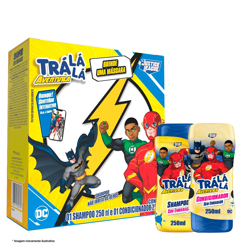 Kit Shampoo E Condicionador Justice League Aventura Trá Lá Lá 250ml
