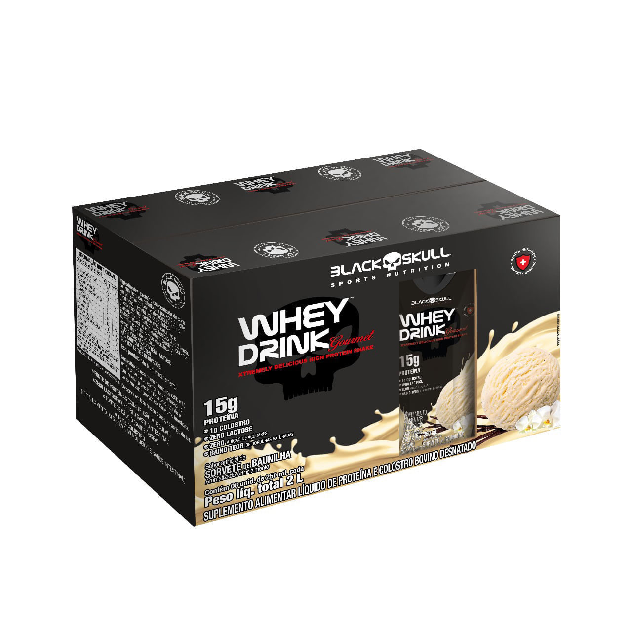 WHEY DRINK GOURMET 250ML - SORVETE DE CREME - PACK 8 UNID SORVETE DE LEITE N/A N/A