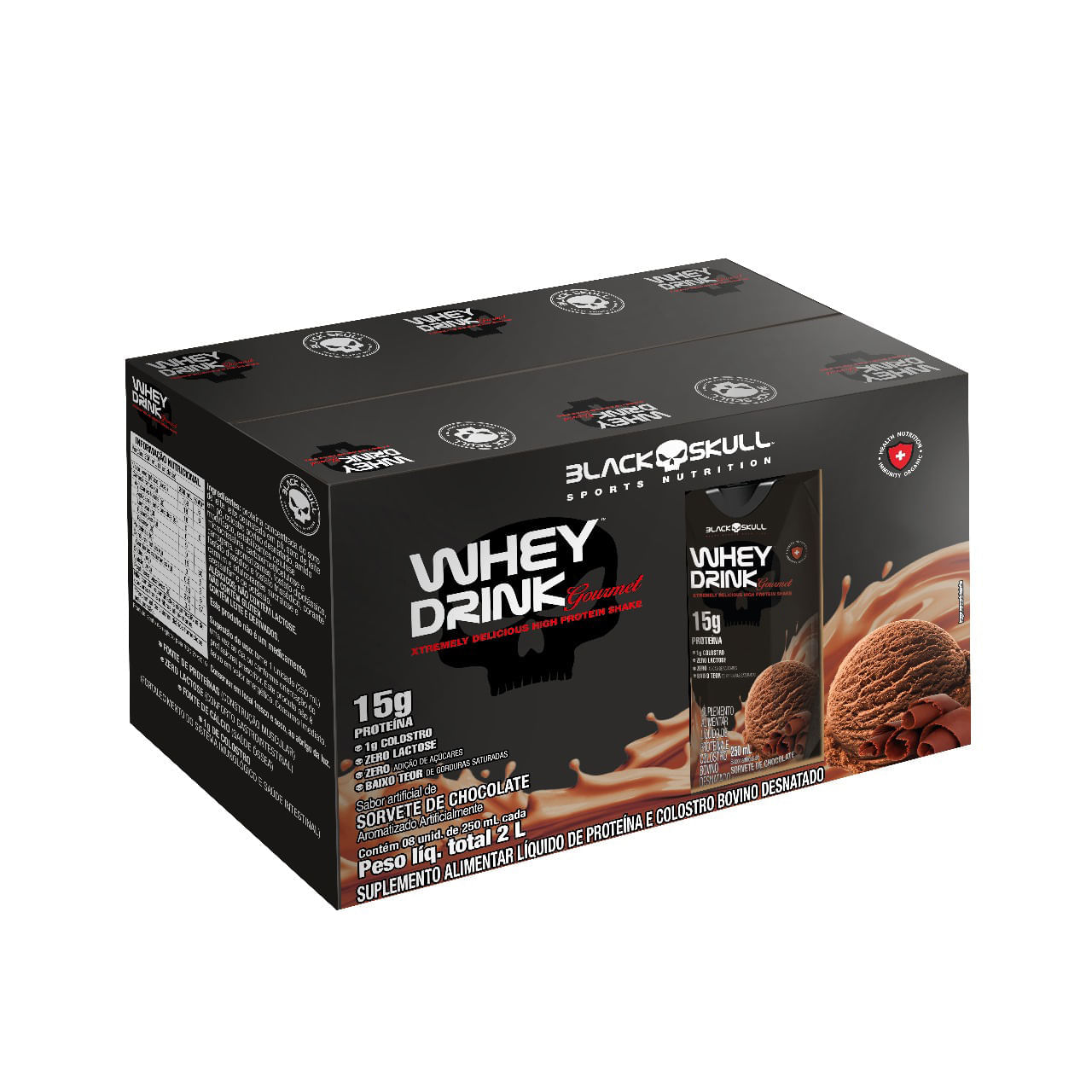 WHEY DRINK GOURMET 250mL - CHOCOLATE - 8 UNID