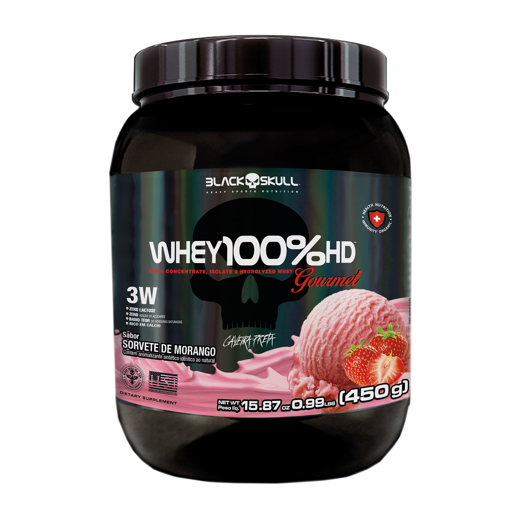 Whey 100%hd Gourmet 450g Morango Morango N/a N/a