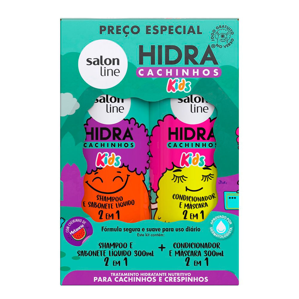 Kit Shampo 300ml  + Condicionador Salon Line Hidra Cachos 2 Em 1 Kids 300ml