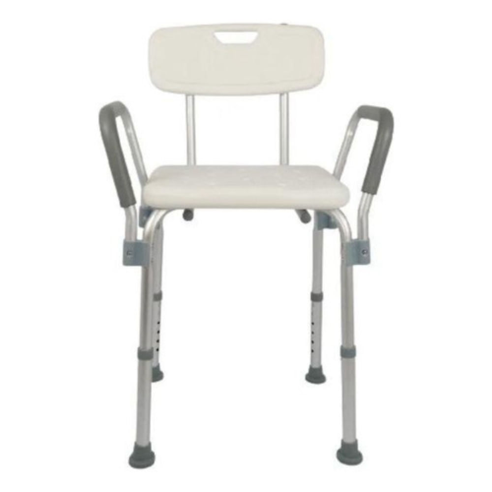Banco/Banqueta para Banho Ajustável com Encosto e Braço em Alumínio para 130 kg modelo SC202 - Hidrolight