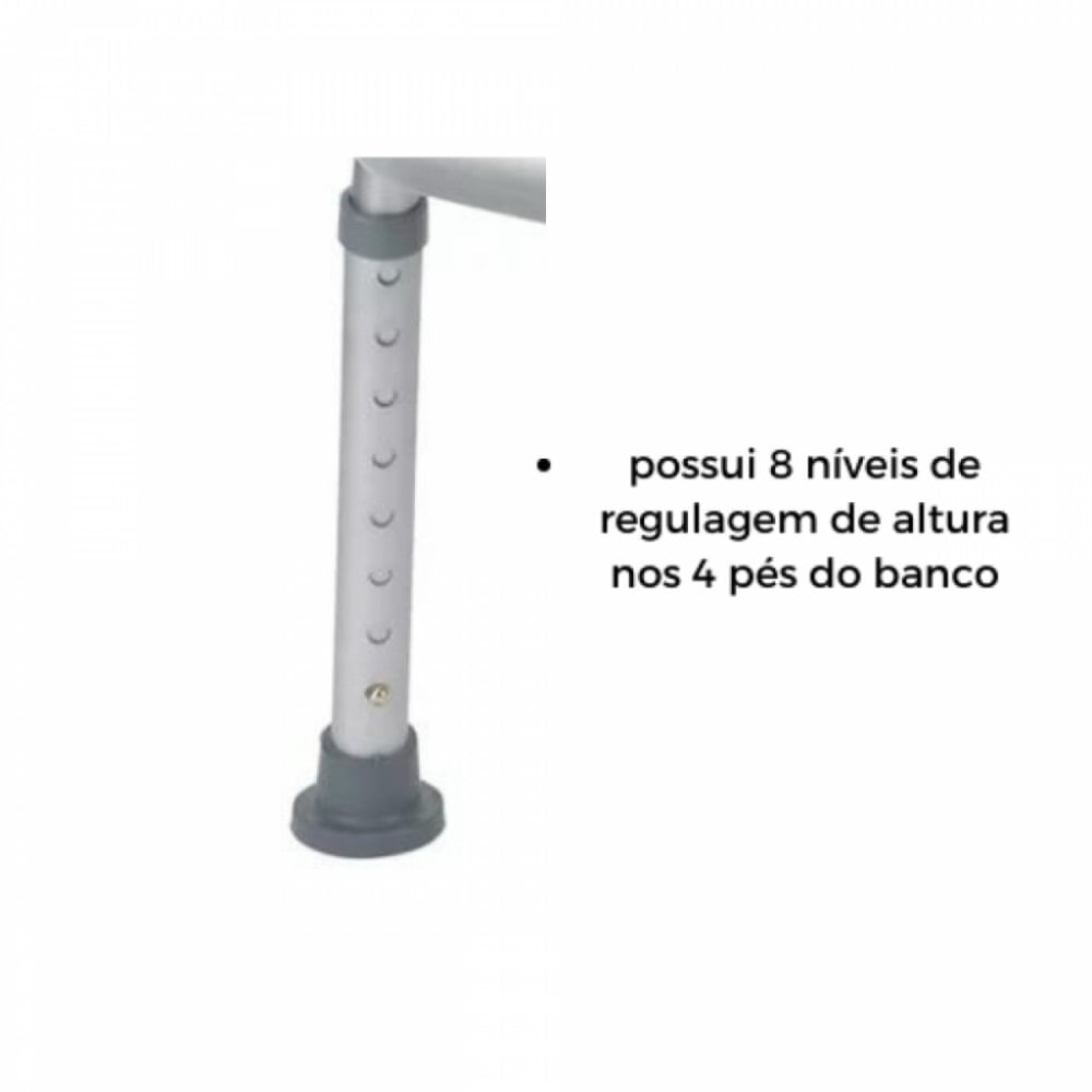 Banco/Banqueta para Banho Ajustável em Alumínio para 130 kg modelo SC200 - Hidrolight