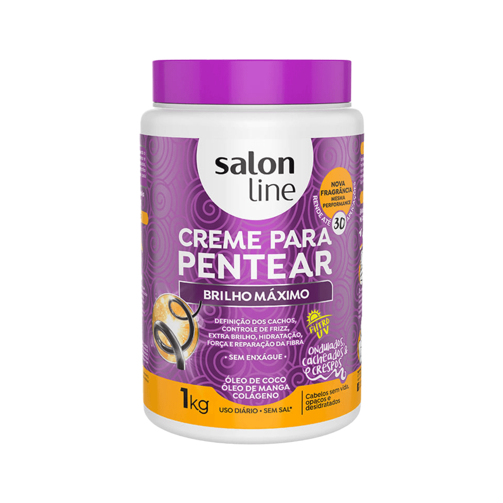 Creme Para Pentear Brilho Máximo Salon Line 1kg