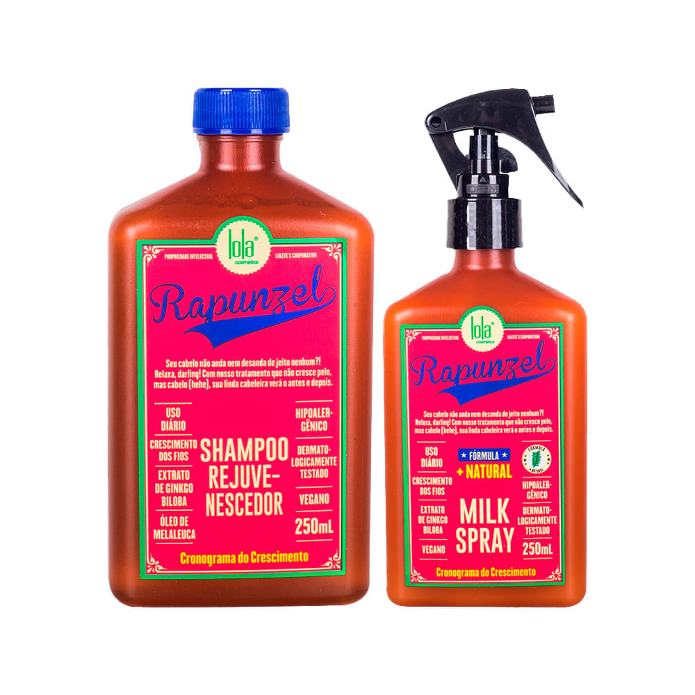 Kit Lola Cosmetics Crescimento Rapunzel - Shampoo 250 ml + Leave-in 250 ml