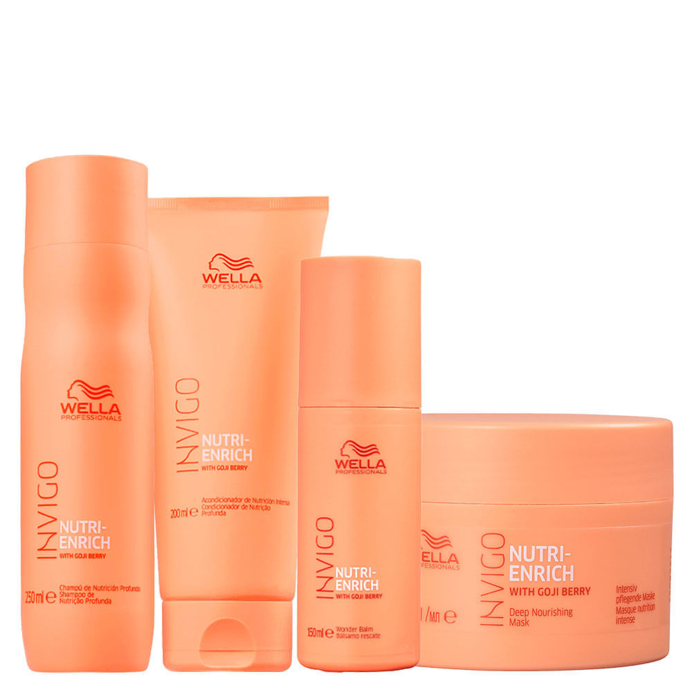 Kit Wella Professionals Invigo Nutri Enrich - Shampoo 250 ml + Condicionador 200 ml + Máscara 150 ml + Leave-in Wonder 150 ml