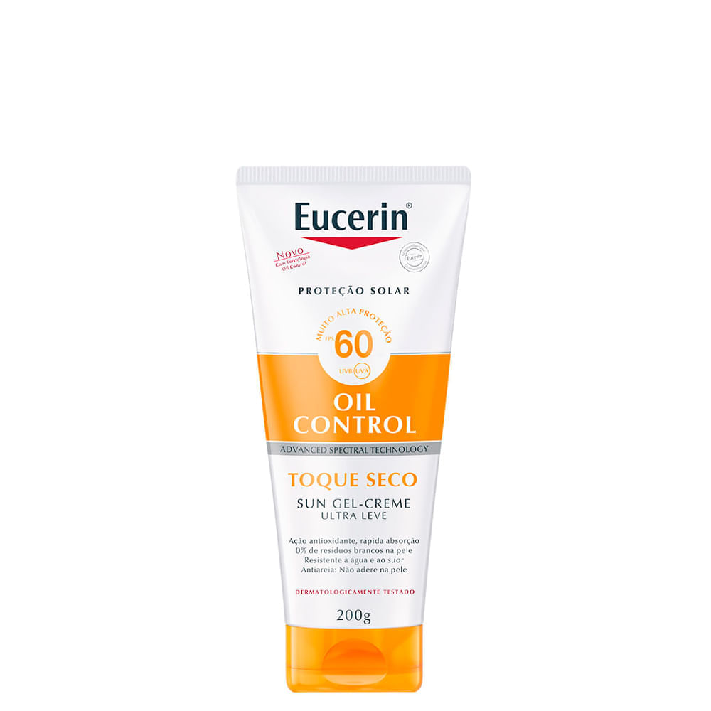 Protetor Solar Corporal Toque Seco Gel Creme Eucerin Oil Control FPS 60 200 g