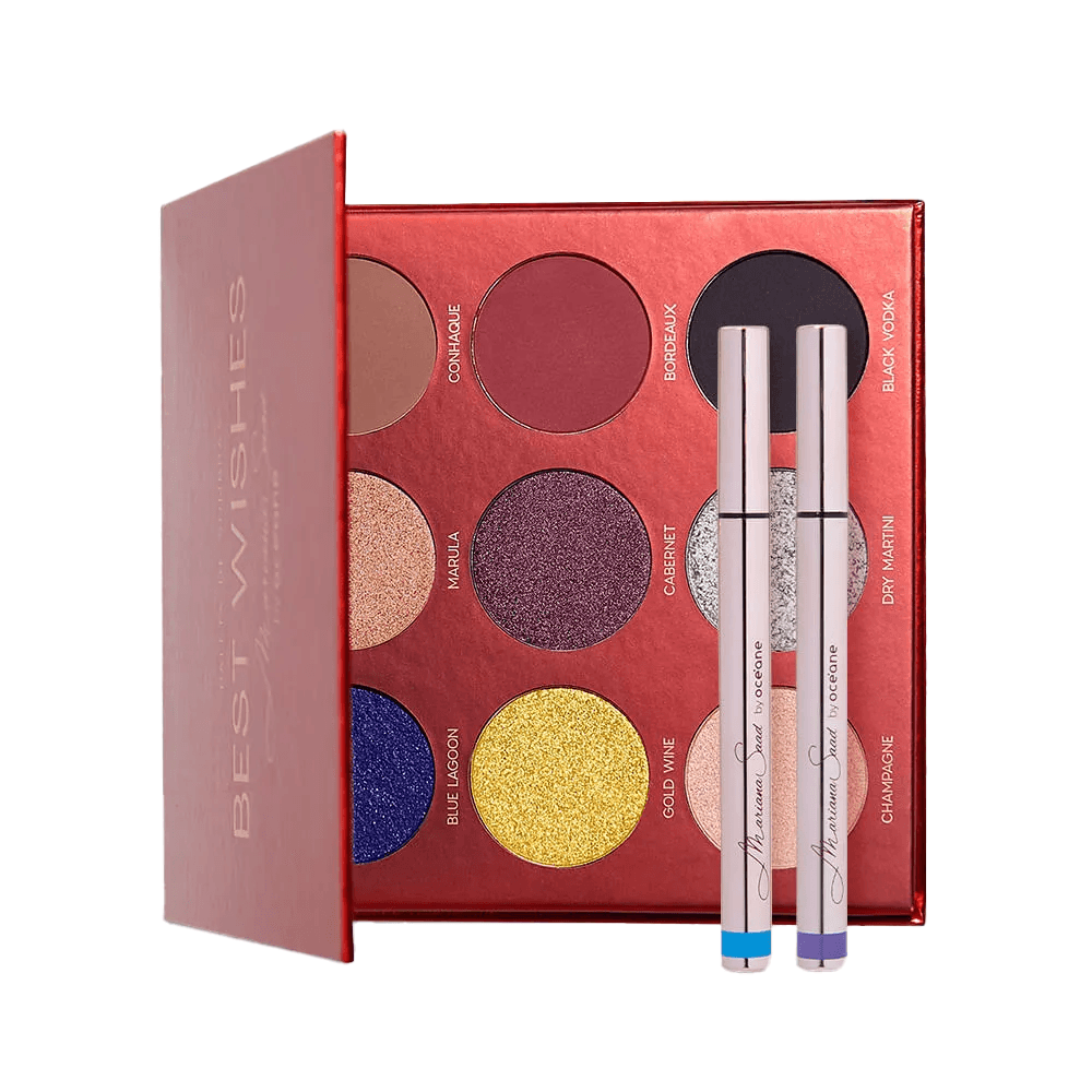 Kit Paleta de Sombras Best Whishes Canetas Delineadoras Coloridas Mariana Saad