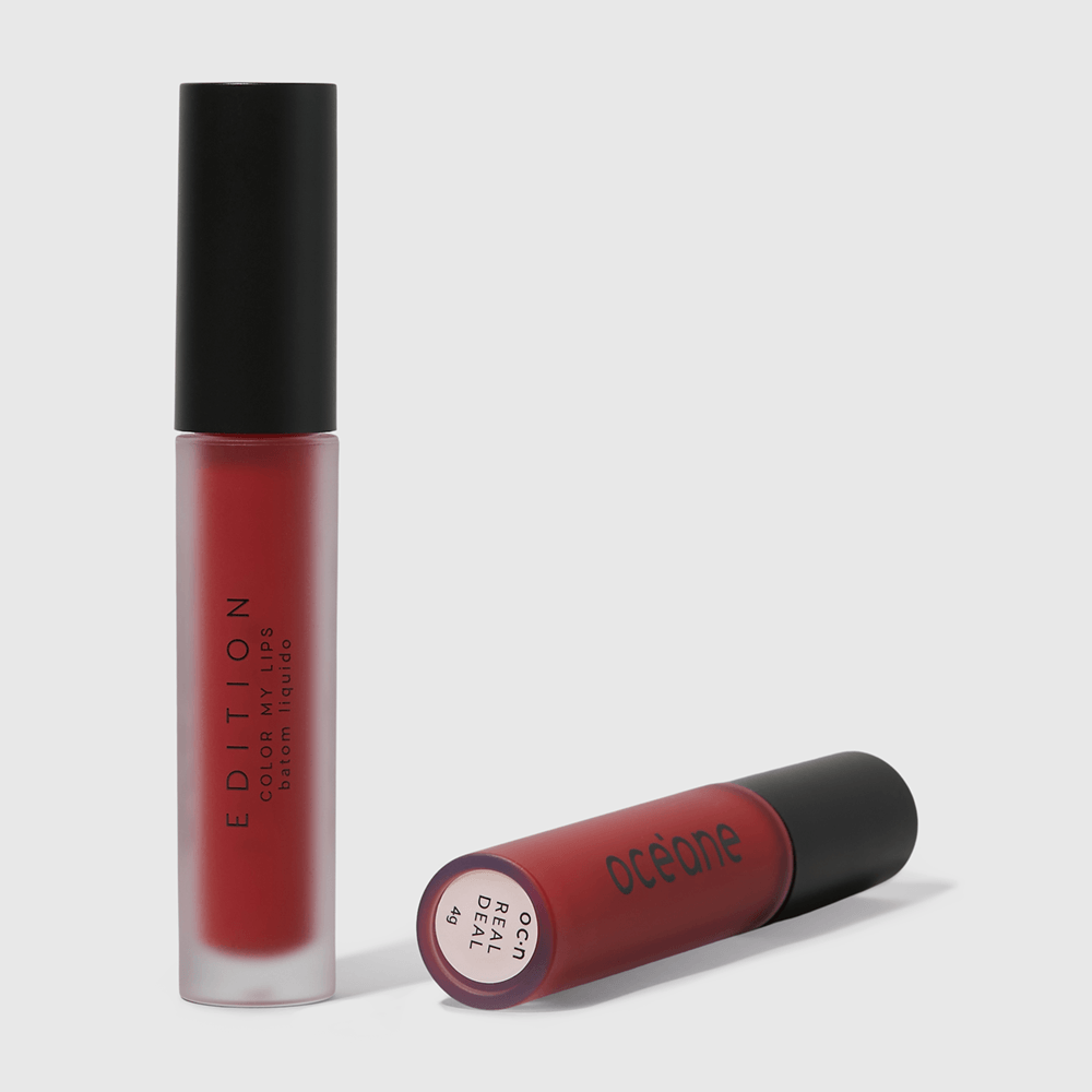 Kit Batom Líquido Vermelho + Brilho Labial Océane Edition (2 Produtos)