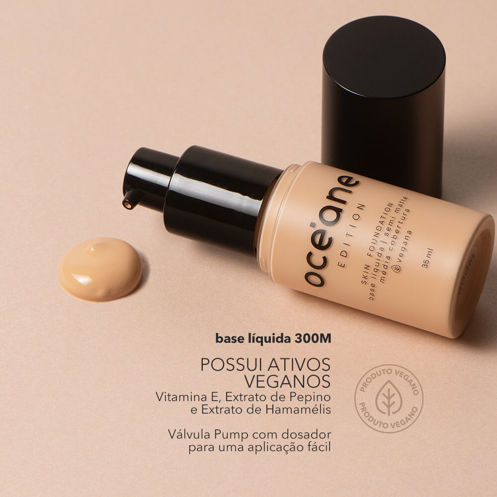 Kit Base Líquida 300m + Esponja de Maquiagem Océane Edition (2 Produtos)