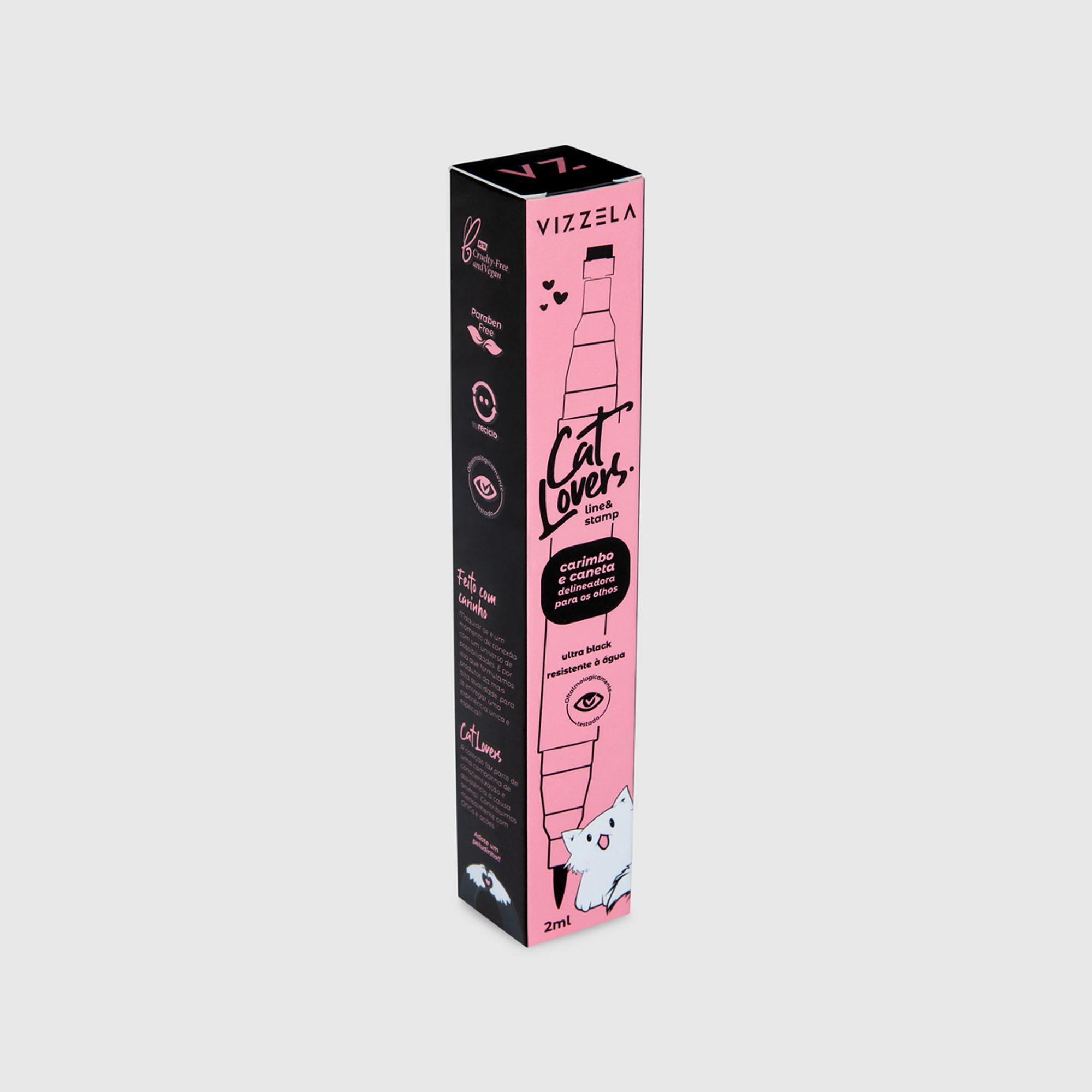 Vizzela Carimbo e Caneta Delineadora Line e Stamp 2ml Preto