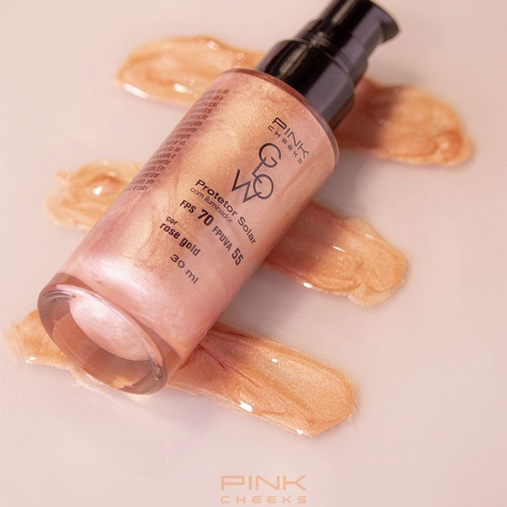 Protetor Solar Facial Com Iluminador Rose Gold