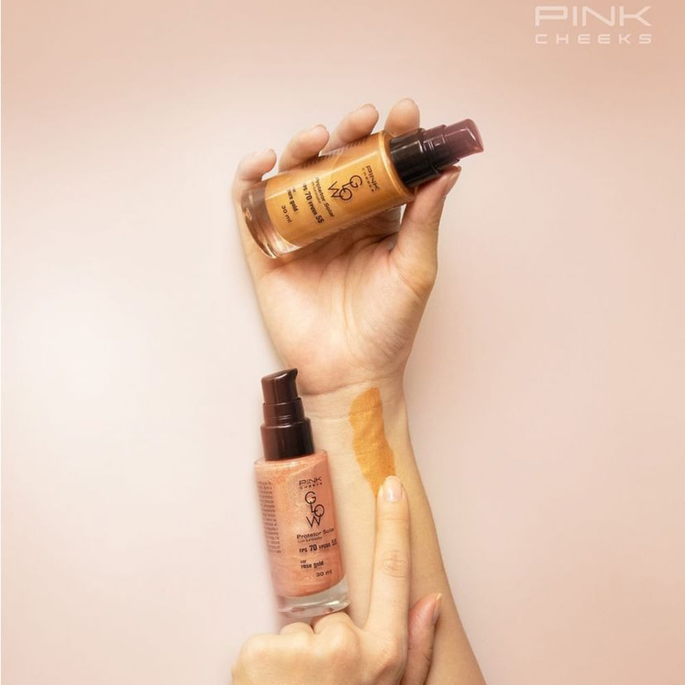 Protetor Solar Facial Com Iluminador Rose Gold