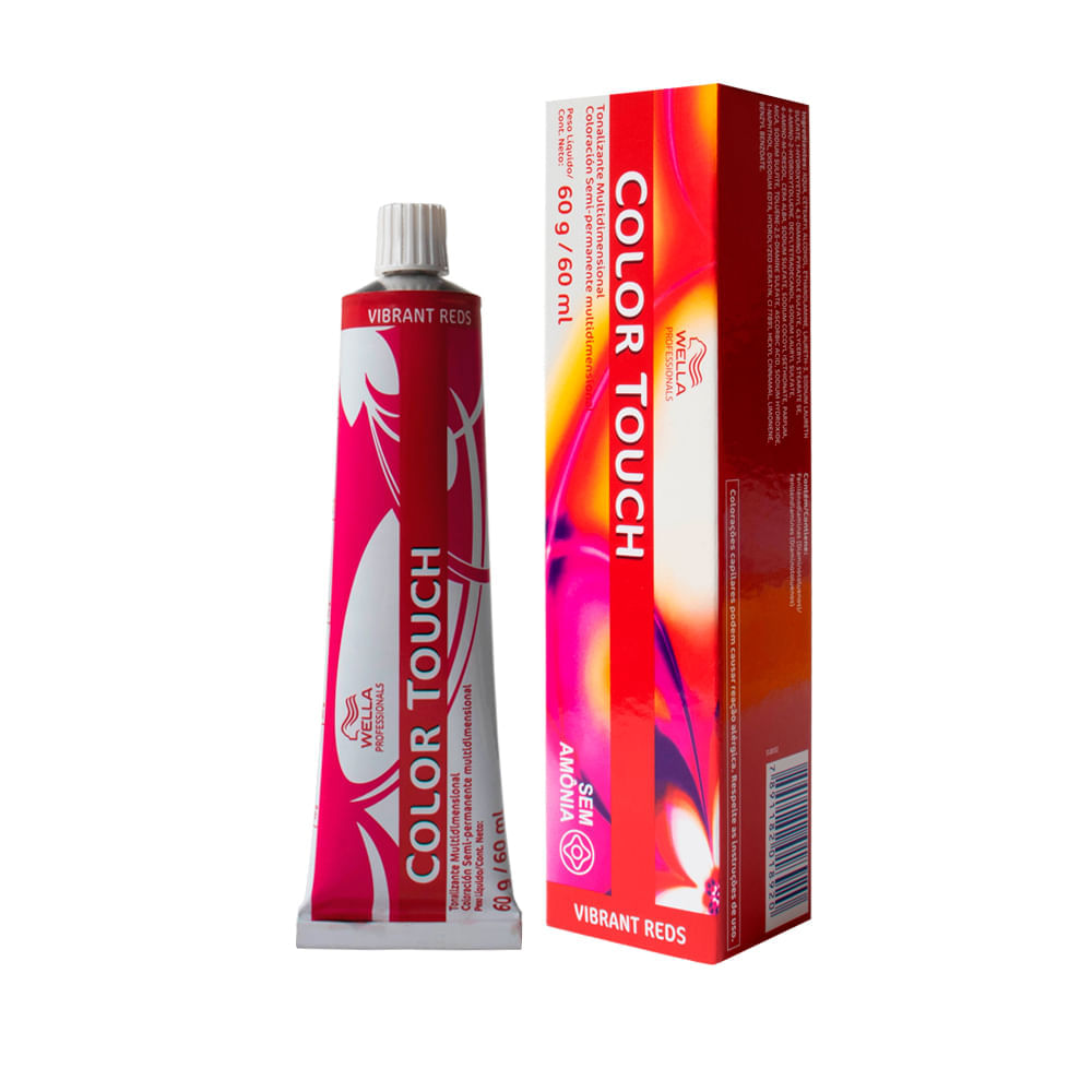 Tonalizante Wella Professionals Color Touch Vibrant Reds 6/45 Louro Escuro Vermelho Acaju 60 g