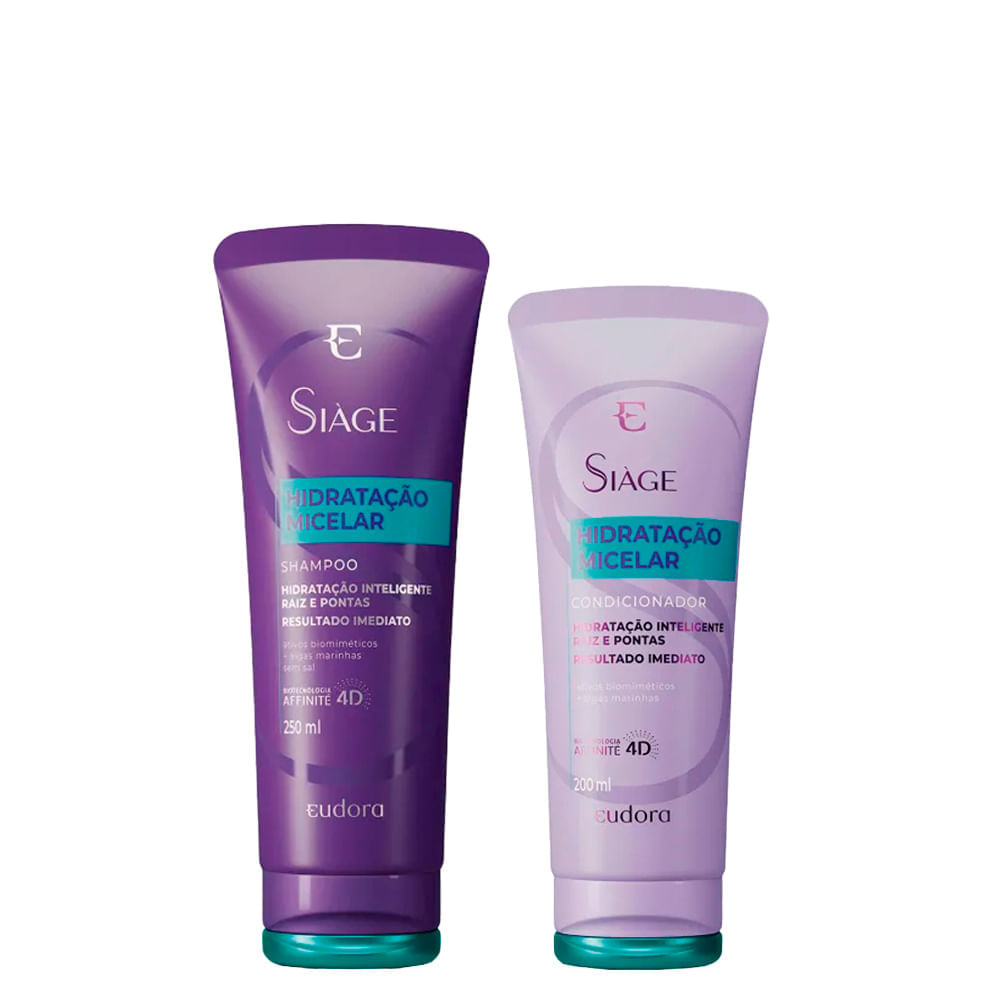 Kit Eudora Siáge Hidratação Micelar -  Shampoo 250 ml + Condicionador 200 ml