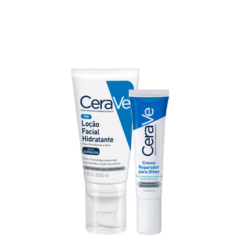 Kit CeraVe Facial - Creme para os Olhos 15 g + Loção Hidratante 52 ml