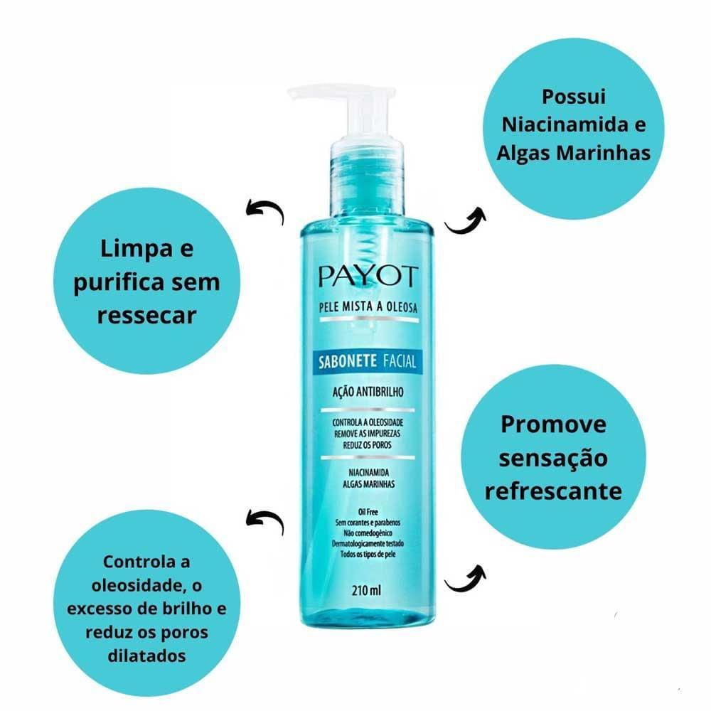 Payot Ação Antibrilho Pele Mista A Oleosa - Sabonete Facial 210ml