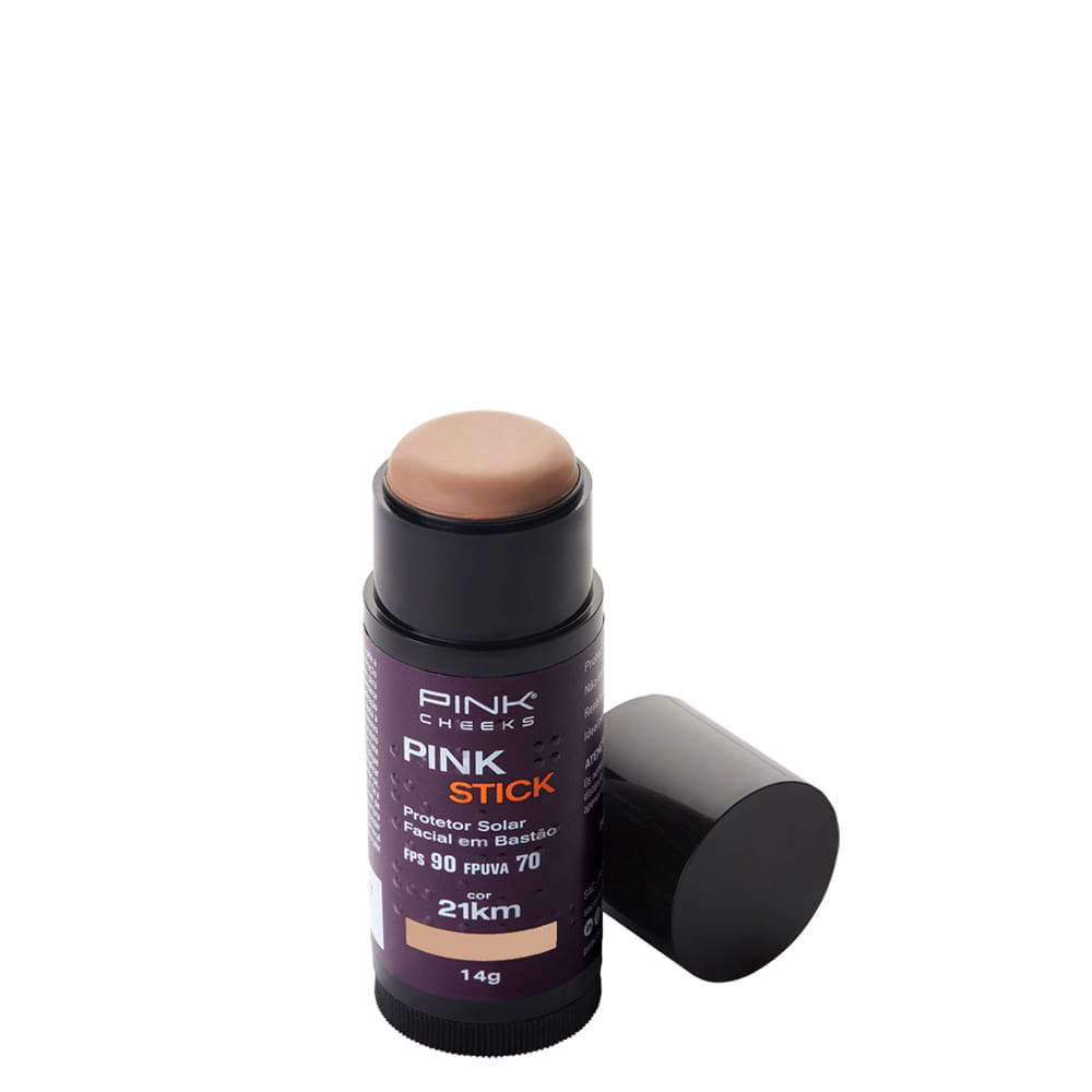 Protetor Solar Facial Com Cor Pink Cheeks Pink Stick Fps 90 Fpuva 70 21km 14 G