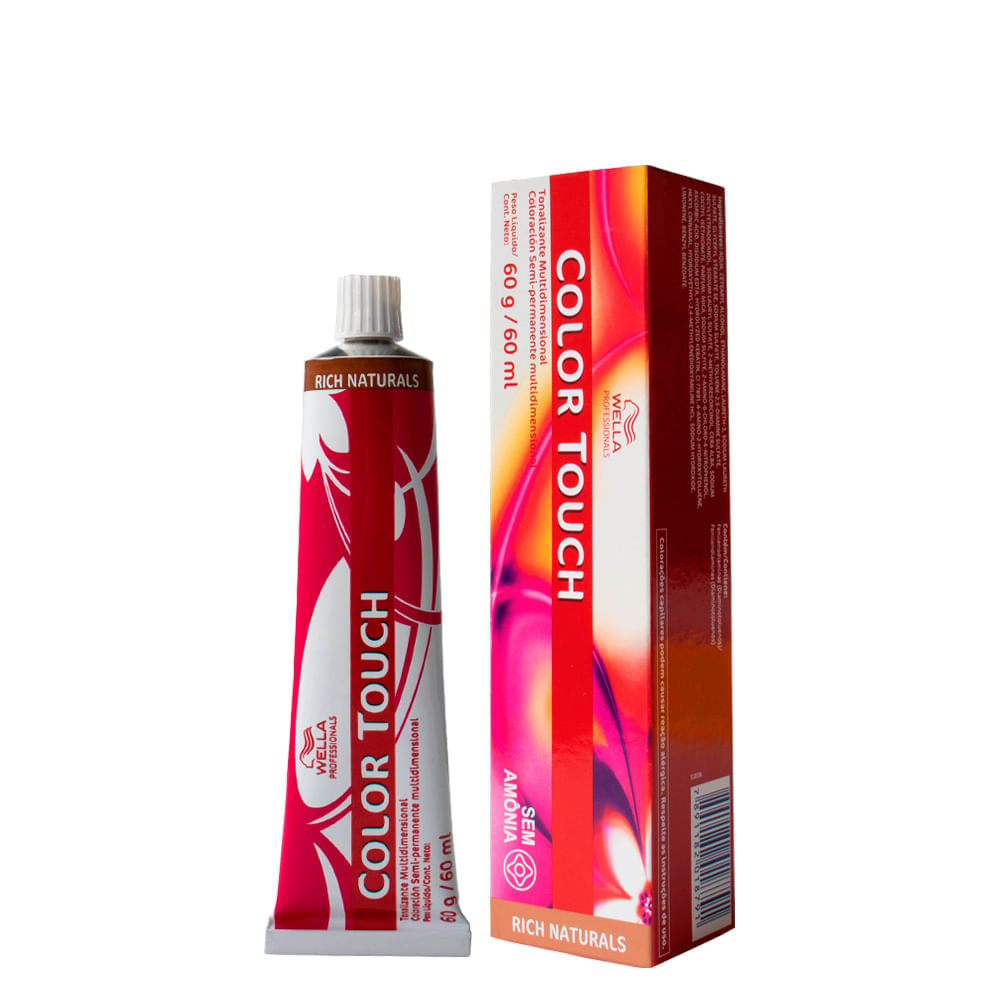 Tonalizante Wella Professionals Color Touch Rich Naturals 2/8 Preto Azulado 60 g