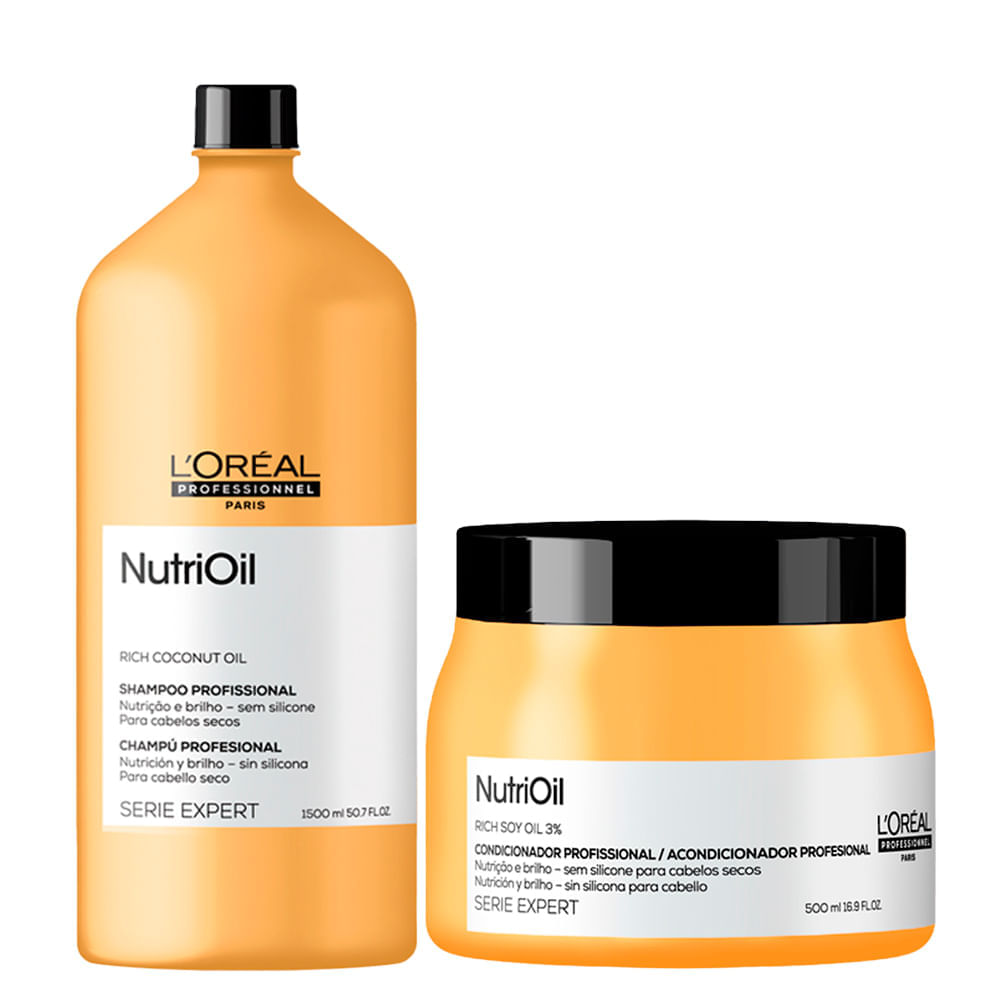 Kit L'oréal Professionnel Serie Expert Nutrioil - Shampoo 1500 Ml + Máscara Nutritiva 500 Ml
