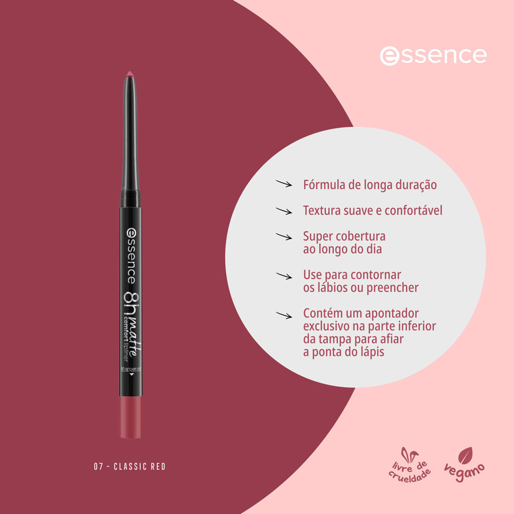 Essence 8h Matte Lápis Labial 8h 07 Classic Red 0,3g