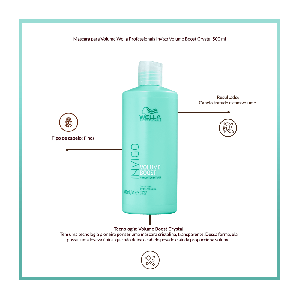 Máscara para Volume Wella Professionals Invigo Volume Boost Crystal 500 ml