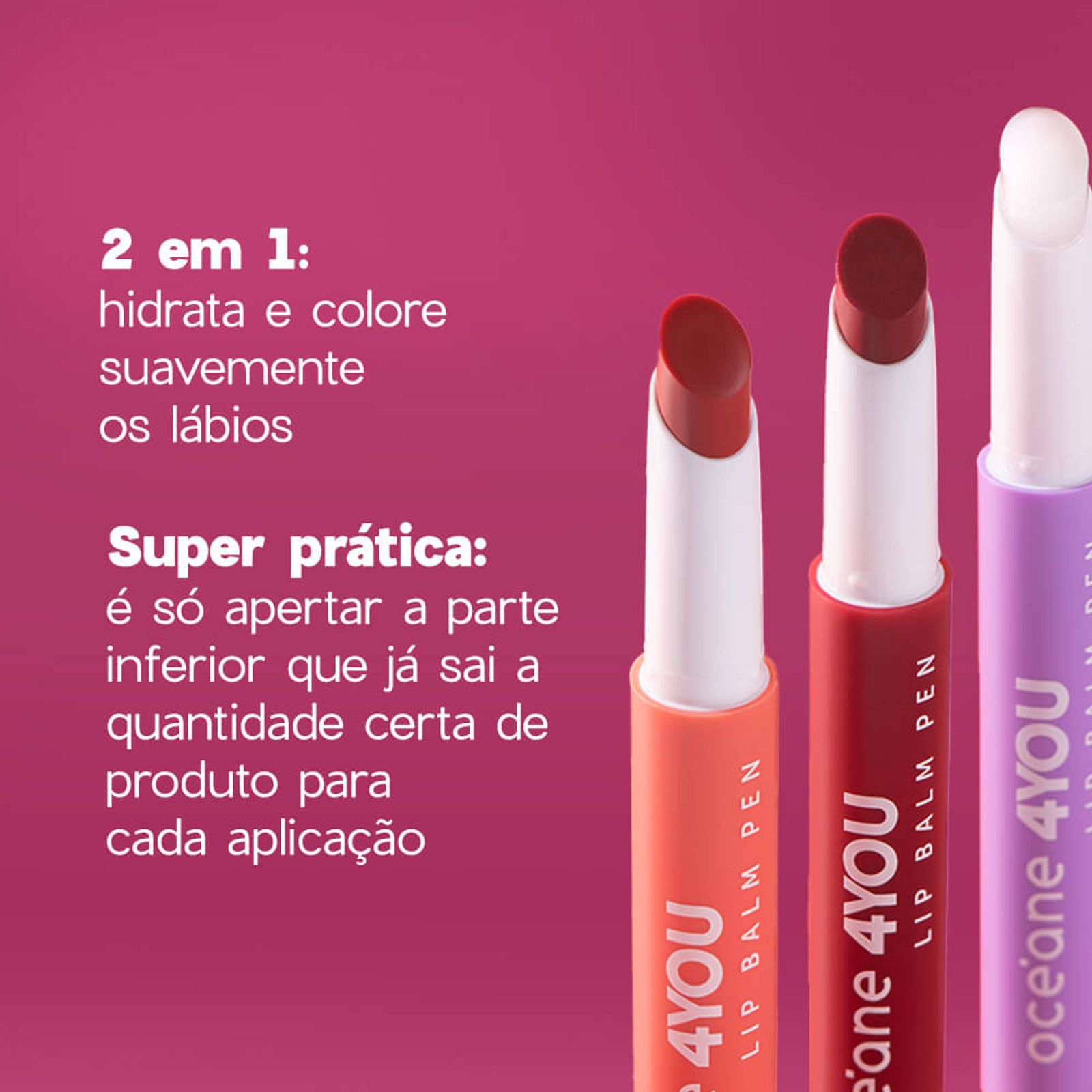 Hidratante Labial 4you Lip Balm Océane Berry Cereja
