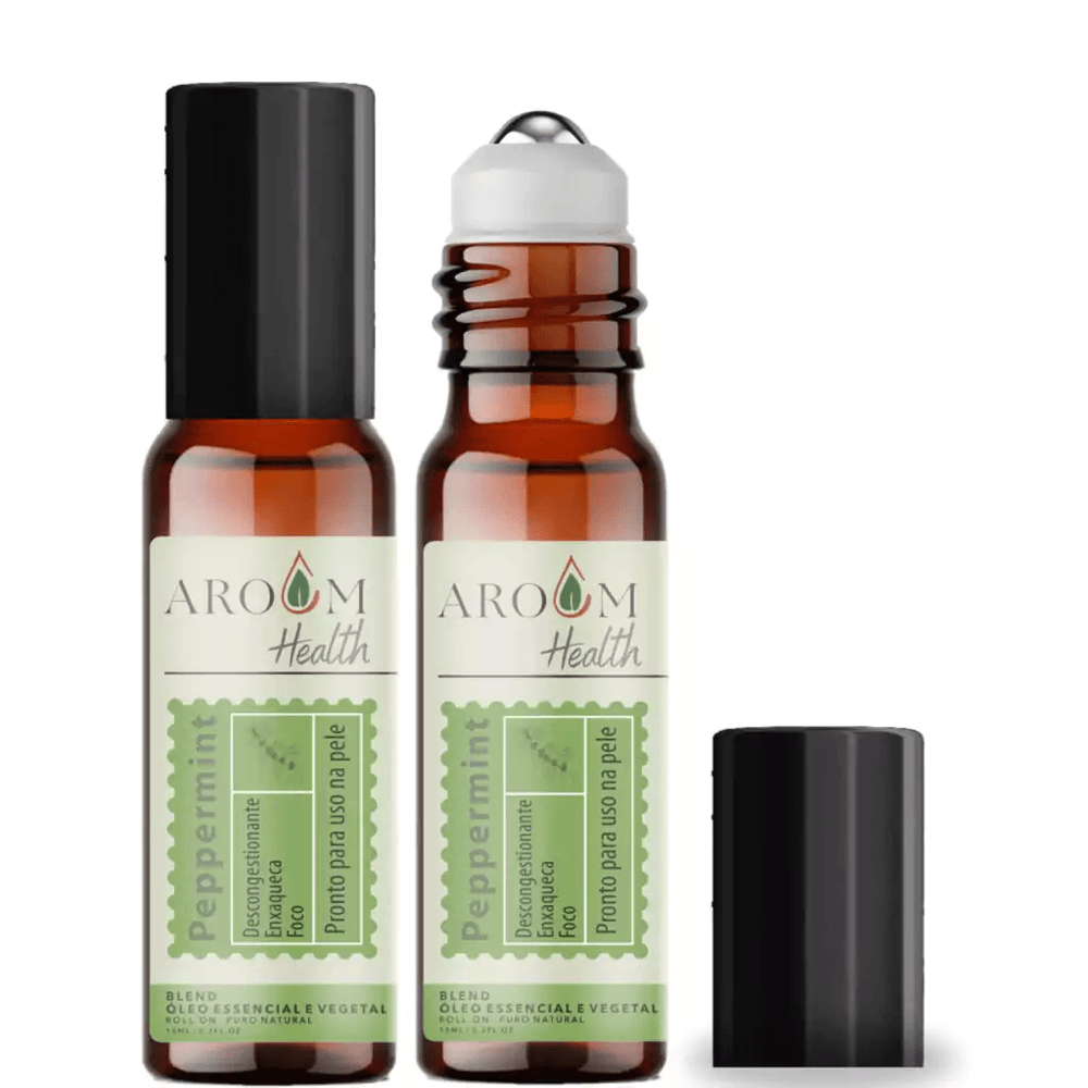 Blend Óleo essencial Peppermint roll on 10 ml Aroom Uso na pele