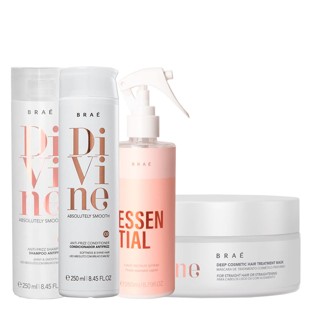 Kit Braé Divine - 3 Produtos + Fluido Essential 260ml
