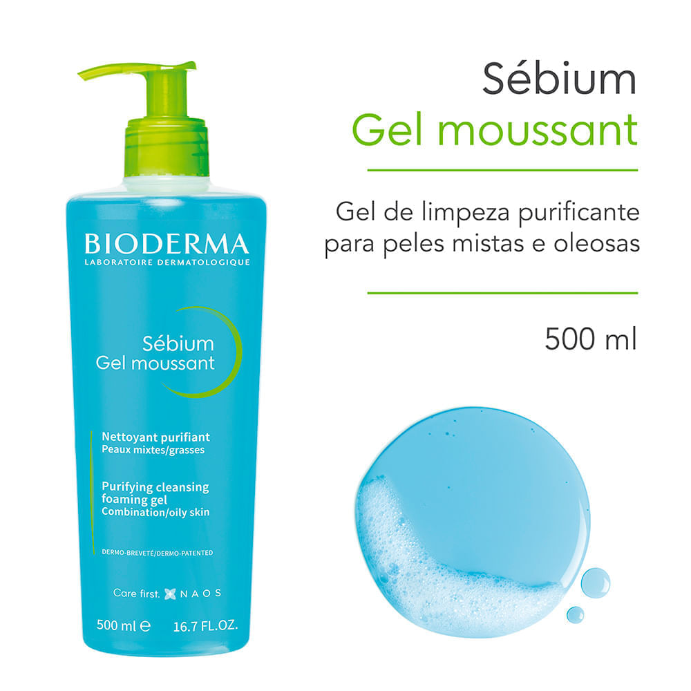 Gel de Limpeza Facial Bioderma Sébium Moussant 500 ml