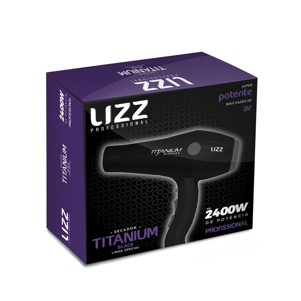 Secador De Cabelo Profissional Titanium Black Lizz 220v