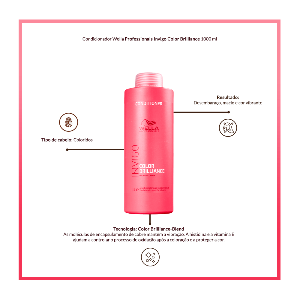 Condicionador Wella Professionals Invigo Color Brilliance 1000 ml